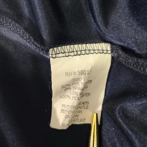 David Meister Dress Gown Maxi Dark Blue One Shoulder Crystal Wedding 2 - Picture 16 of 16